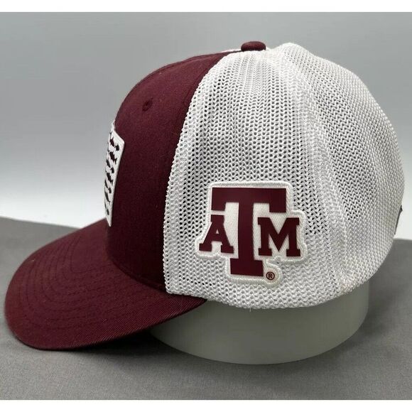 Columbia PFG Texas A & M Fishing Flexfit Hat Cap Mesh Trucker style Hat Size S/M - Picture 2 of 5